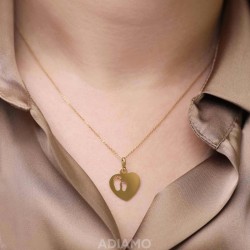 Zawieszka złota stopy w sercu - zdjęcie: 3