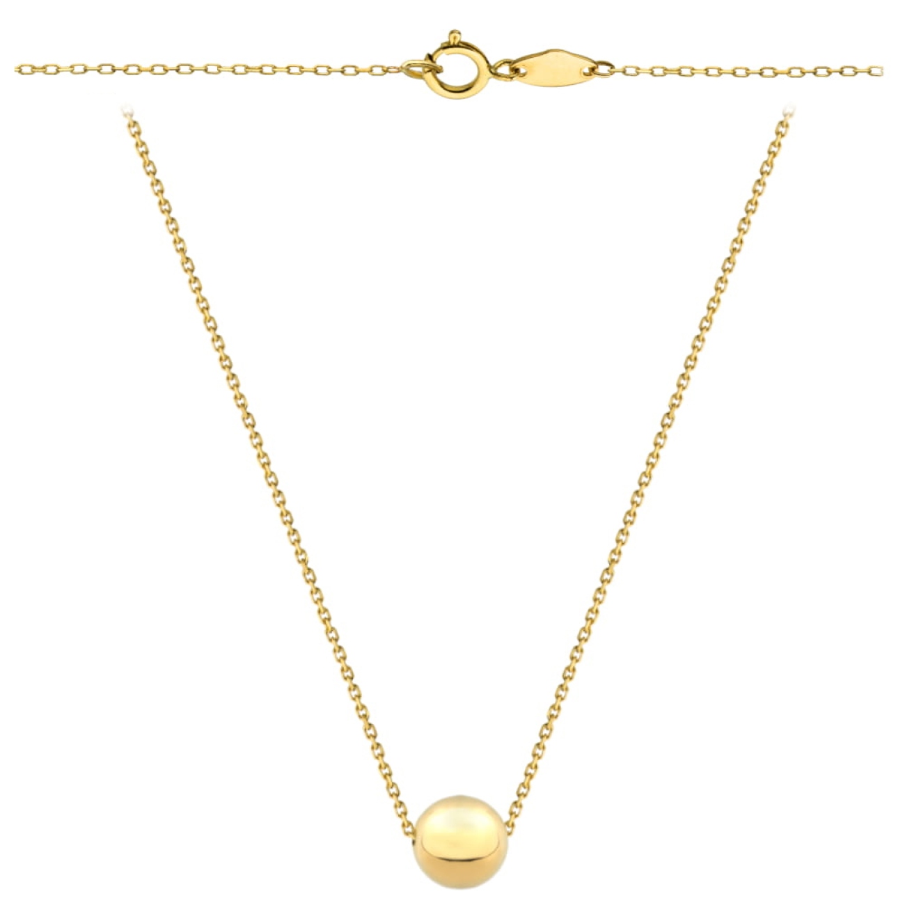 Naszyjnik złoty z kuleczką (N01094 Y)