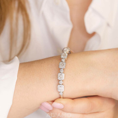Bransoletka bangle z diamentami (B08494 W Au750)