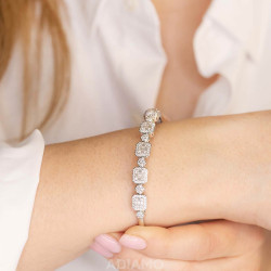 Bransoletka bangle z diamentami (B08494 W Au750) - zdjęcie: 3