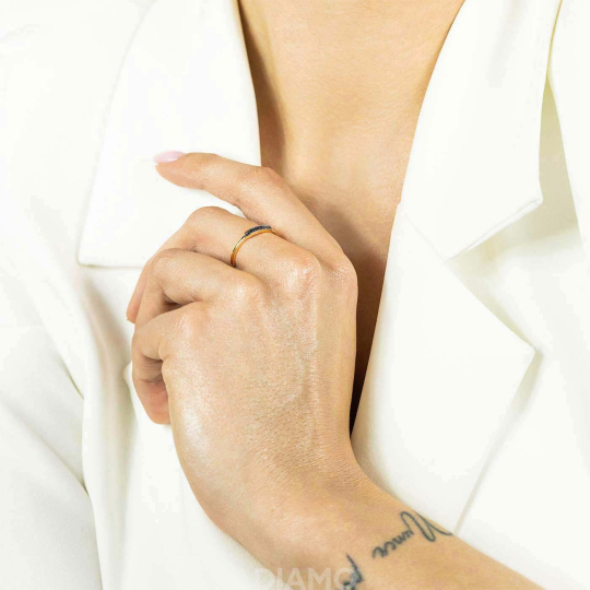 Pierścionek z czarnymi diamentami (R64509 Y BD): 8