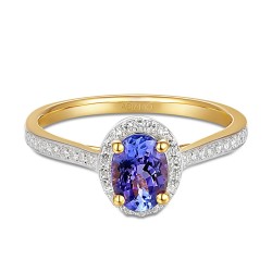 Pierścionek z tanzanitem i diamentami (R58727 Y T): 15 - zdjęcie: 4