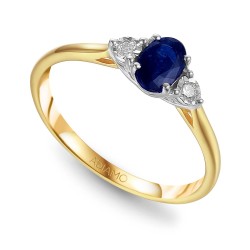 Pierścionek z szafirem i diamentami (R63841 YW SA): 9 - zdjęcie: 2