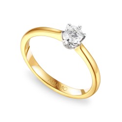 Pierścionek z diamentem (R39803 YW 0,15ct): 7 - zdjęcie: 2