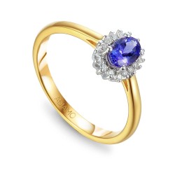 Pierścionek z tanzanitem i diamentami (R37507 YW T): 7 - zdjęcie: 2