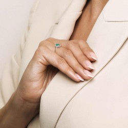 Pierścionek ze szmaragdem i diamentami (R37507 YW EM): 16 - zdjęcie: 4