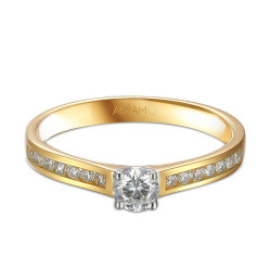 Pierścionek z diamentami (R31737 YW 0,20ct): 7 - zdjęcie: 4
