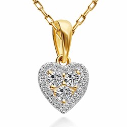 Zawieszka serce z diamentami (P83226 Y) - zdjęcie: 2
