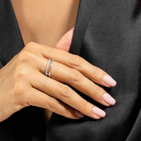 Pierścionek z diamentami (R70010 W)