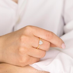 Pierścionek serce z diamentami (R83226 Y): 8 - zdjęcie: 3