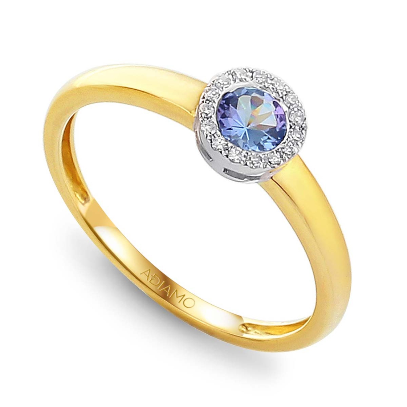 Pierścionek z tanzanitem i diamentami (R32963 YW T): 8