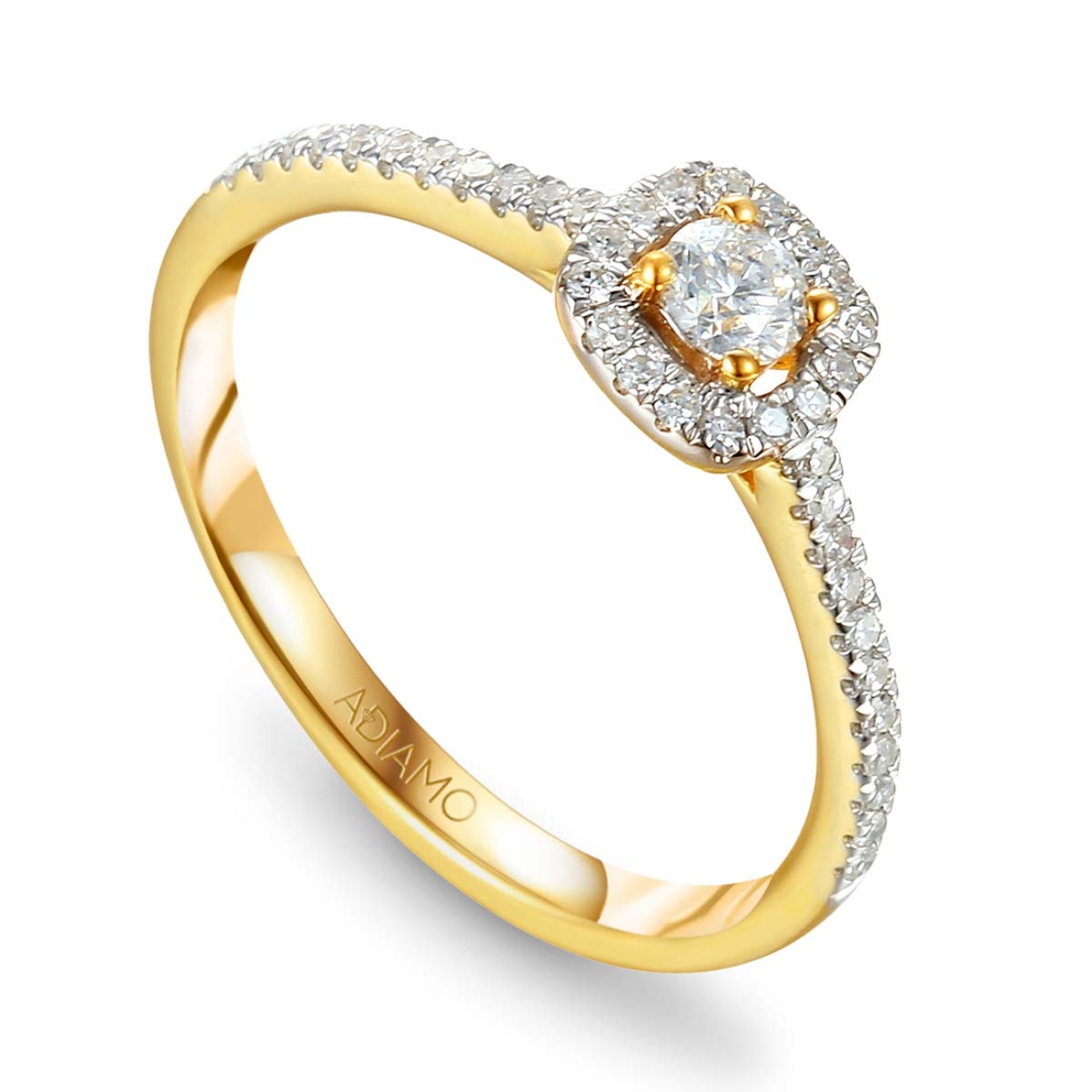 Pierścionek halo z diamentami (R47313 Y 0,19 ct): 7