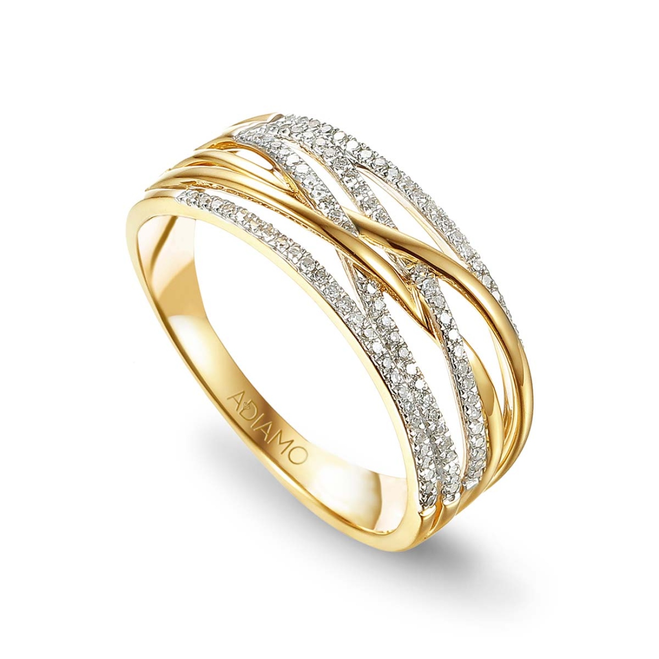 Pierścionek obrączkowy z diamentami (R40366 Y): 9