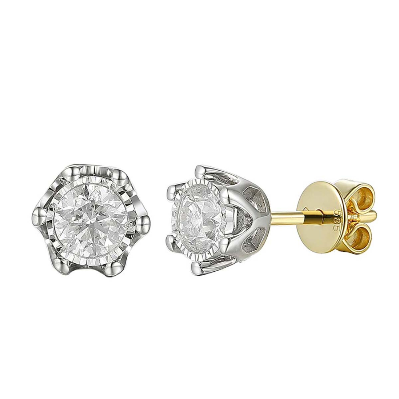 Kolczyki z diamentami (E88312 0,45ct YW S)