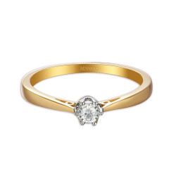 Pierścionek z diamentem (R88312 YW 0,06ct): 8 - zdjęcie: 4