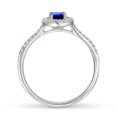 Pierścionek halo z szafirem i diamentami (R61659 W SA)