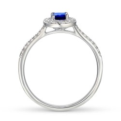 Pierścionek halo z szafirem i diamentami (R61659 W SA): 8 - zdjęcie: 3