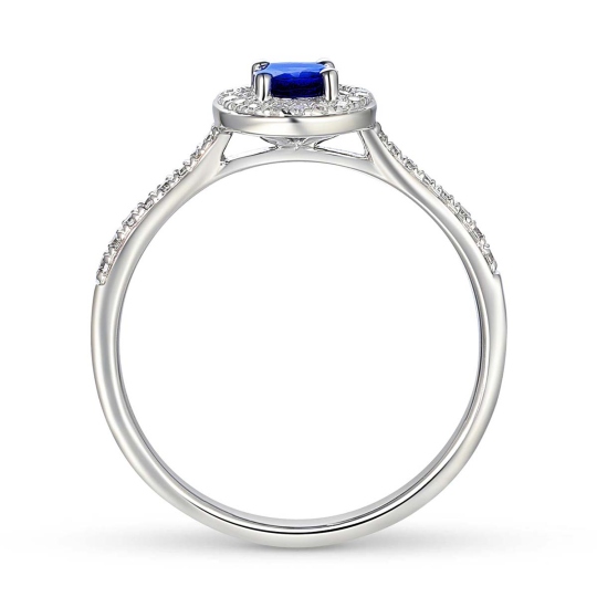 Pierścionek halo z szafirem i diamentami (R61659 W SA): 8