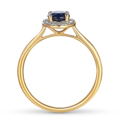Pierścionek z szafirem i diamentami (R62900 Y M SA)