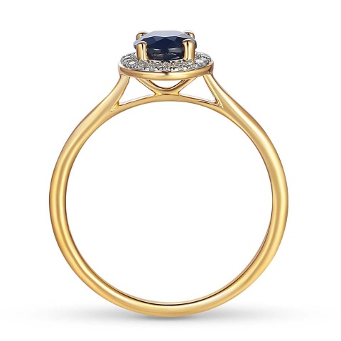 Pierścionek z szafirem i diamentami (R62900 Y M SA)