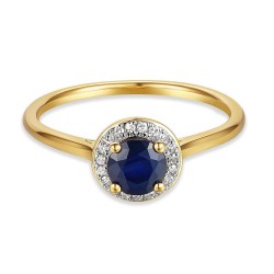 Pierścionek z szafirem i diamentami (R62900 Y M SA): 16 - zdjęcie: 4