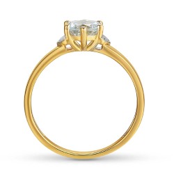 Pierścionek z białym topazem i diamentami (R73493 Y WT): 10 - zdjęcie: 5