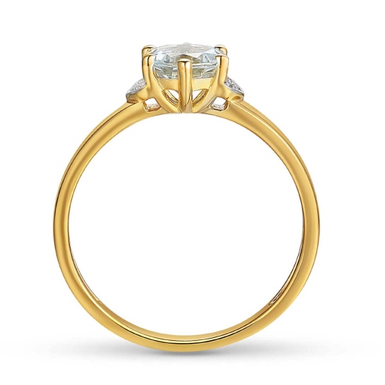 Pierścionek z białym topazem i diamentami (R73493 Y WT): 10