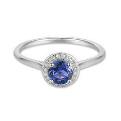Pierścionek z tanzanitem i diamentami (R62900 W M T): 22 - zdjęcie: 4