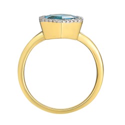 Pierścionek z niebieskim topazem i diamentami (R84152 Y BT): 15 - zdjęcie: 3