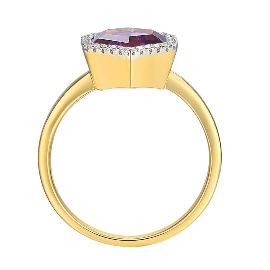 Pierścionek z ametystem i diamentami (R84152 Y AM): 10