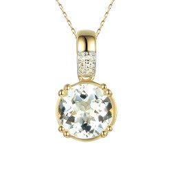 Zawieszka z białym topazem i diamentami (P82457 Y WT) - zdjęcie: 2