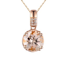 Zawieszka z morganitem i diamentami (P82457 R MR) - zdjęcie: 2