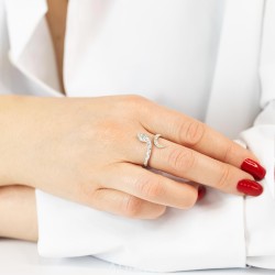 Pierścionek wąż z diamentami (R88794 W): 14 - zdjęcie: 3