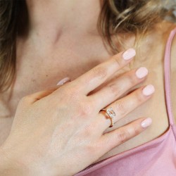 Pierścionek z białym topazem i diamentami (R86442 Y WT): 10 - zdjęcie: 3