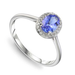 Pierścionek z tanzanitem i diamentami (R62898 W M T) - zdjęcie: 2