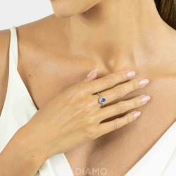 Pierścionek z tanzanitem i diamentami (R62898 W M T) - zdjęcie: 5