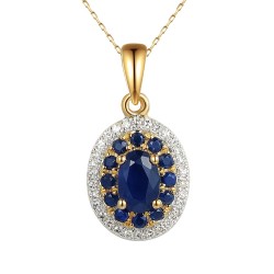 Zawieszka z szafirami i diamentami (P90189 Y SA) - zdjęcie: 2