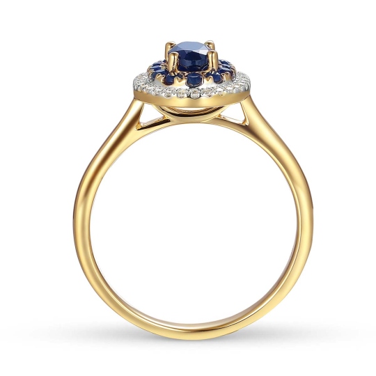 Pierścionek z szafirami i diamentami (R90189 Y SA): 10