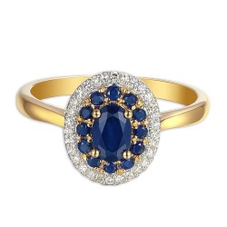 Pierścionek z szafirami i diamentami (R90189 Y SA): 10 - zdjęcie: 4