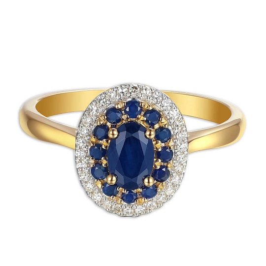 Pierścionek z szafirami i diamentami (R90189 Y SA): 10