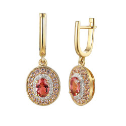 Kolczyki z różowymi turmalinami i ametystami oraz diamentami (E90187 Y A PTM) - zdjęcie: 2