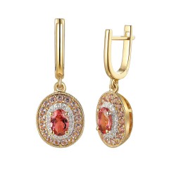 Kolczyki z różowymi turmalinami i ametystami oraz diamentami (E90187 Y A PTM) - zdjęcie: 2