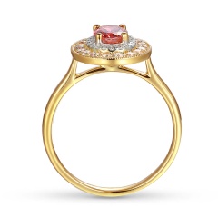 Pierścionek z turmalinem, różowymi ametystami i diamentami (R90187 Y PTM)