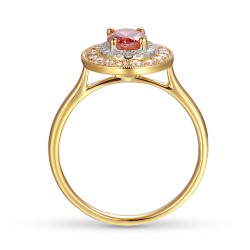 Pierścionek z turmalinem, różowymi ametystami i diamentami (R90187 Y PTM): 22 - zdjęcie: 3