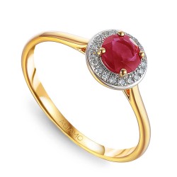 Pierścionek z rubinem i diamentami (R62900 Y M RU): 10 - zdjęcie: 2