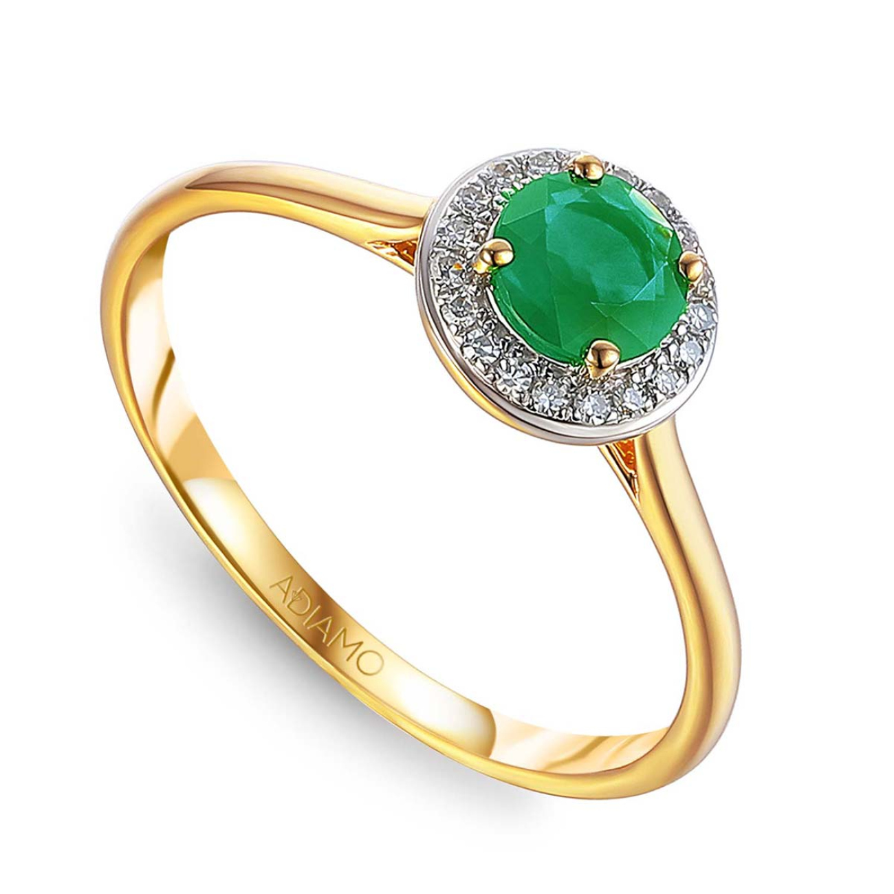 Pierścionek ze szmaragdem i diamentami (R62900 Y M EM): 10