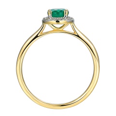 Pierścionek ze szmaragdem i diamentami (R62900 Y M EM)
