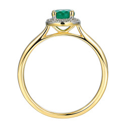 Pierścionek ze szmaragdem i diamentami (R62900 Y M EM): 10 - zdjęcie: 3