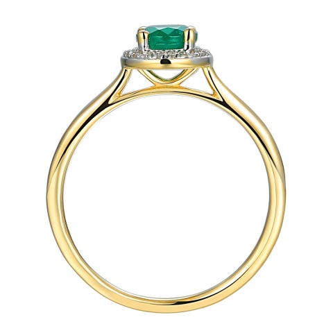 Pierścionek ze szmaragdem i diamentami (R62900 Y M EM)