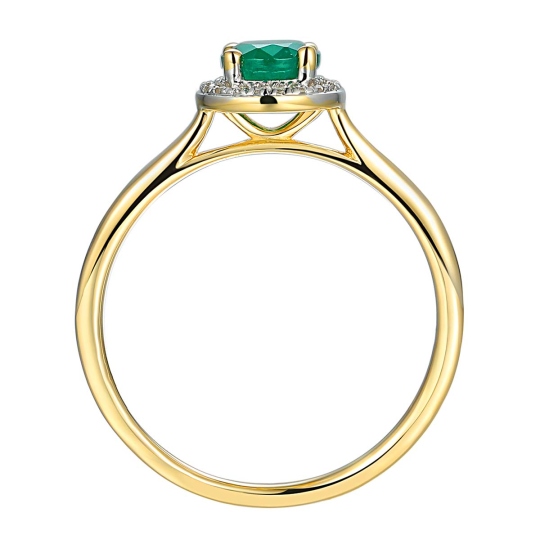 Pierścionek ze szmaragdem i diamentami (R62900 Y M EM): 10